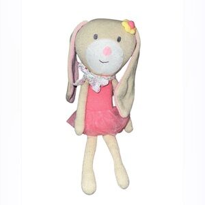 The Peanutshell Harper The Bunny Knit Stuffed Animal Plush Easter Toy Lovey 14”